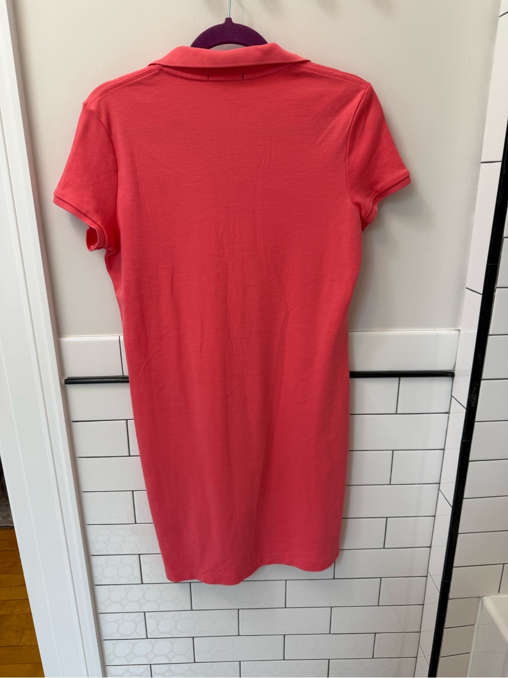 Ralph Lauren Coral Polo Shirt Dress with Navy Logo - Picture 2 of 3